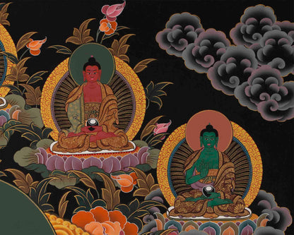 High-Quality Amitayus Buddha Thangka Painting | Buddha Aparamita Thangka Gift