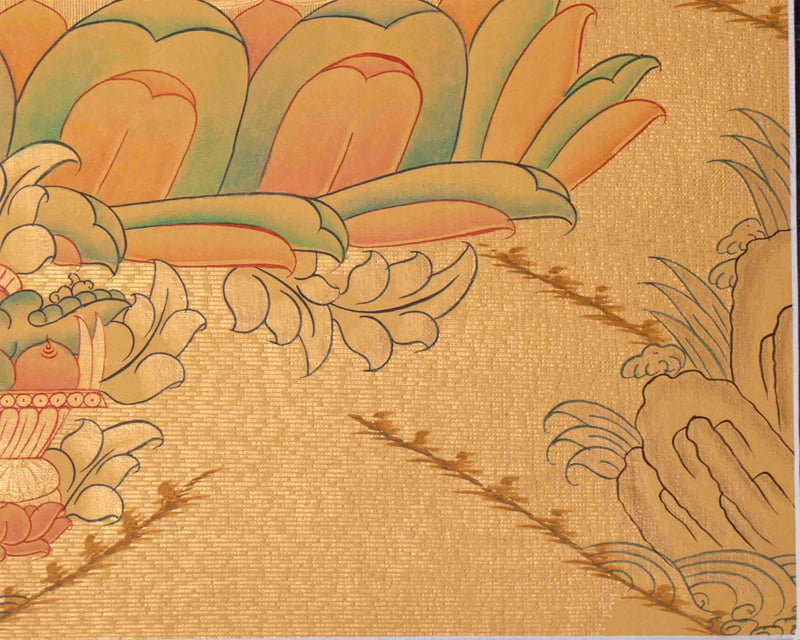 Beautifully Full Gold White Tara Thangka | Goddess Of Compassion and Healing |