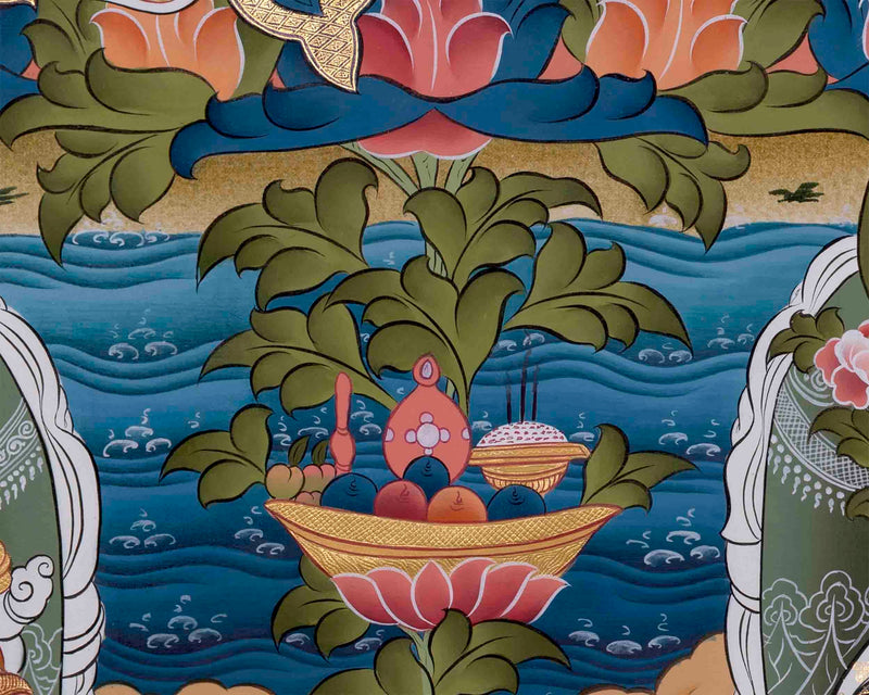 Guru Rinpoche/Guru Padmasambhava Thangka | Tibetan Wall Arts | Handmade Thangka For Home and Office Decor |