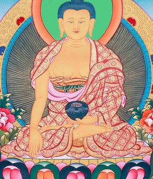 Original Hand-Painted Shakyamuni Buddha Wall Hanging | Positive Art for Home