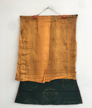 Old Blessing Buddha Thangka Painting with Brocade | Very Rare Tibetan Wall Hanging