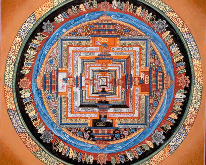 Original Hand-Painted Kalachakra Mandala |  Mandala Thangka Wall Hanging