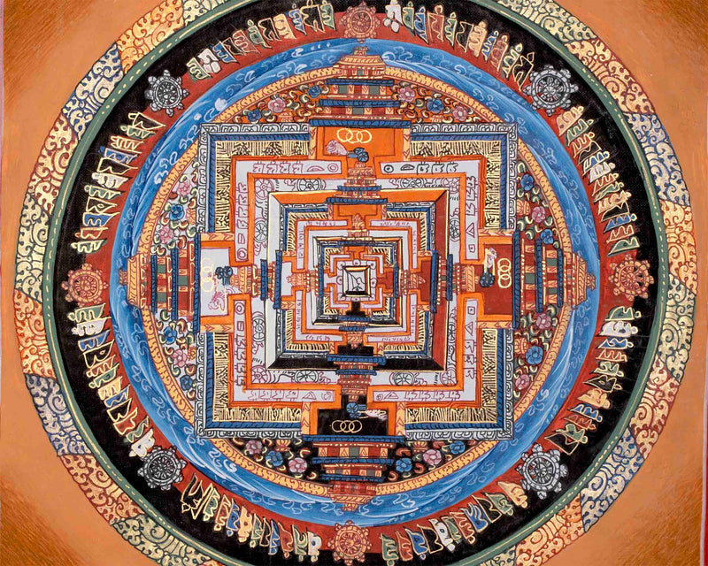 Original Hand-Painted Kalachakra Mandala |  Mandala Thangka Wall Hanging