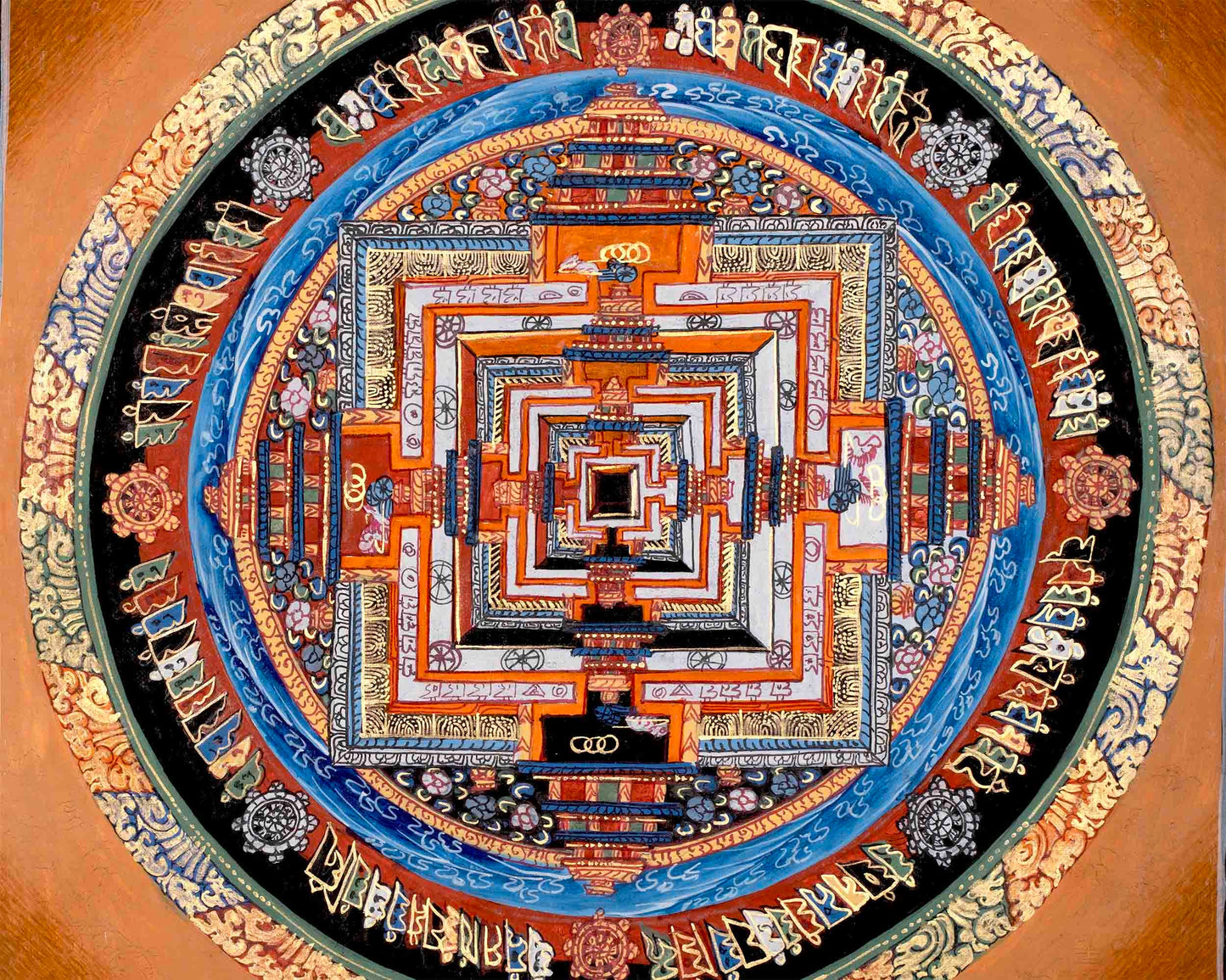 Original Hand-Painted Kalachakra Mandala |  Mandala Thangka Wall Hanging