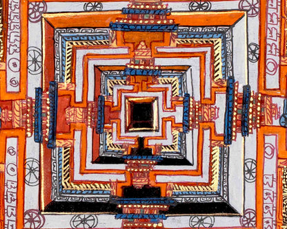 Original Hand-Painted Kalachakra Mandala |  Mandala Thangka Wall Hanging