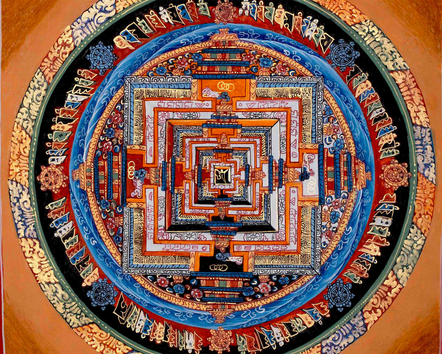 Original Hand-Painted Kalachakra Mandala |  Mandala Thangka Wall Hanging