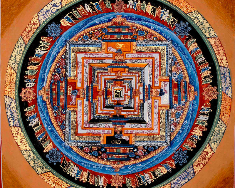 Original Hand-Painted Kalachakra Mandala |  Mandala Thangka Wall Hanging