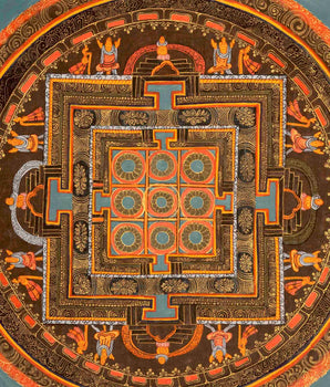 Vintage Full Gold Mandala Thangka | Tibetan Wall Hanging| Yoga Meditation Tool | Spiritual Art For Altar Space | Best For Housewarming Gift