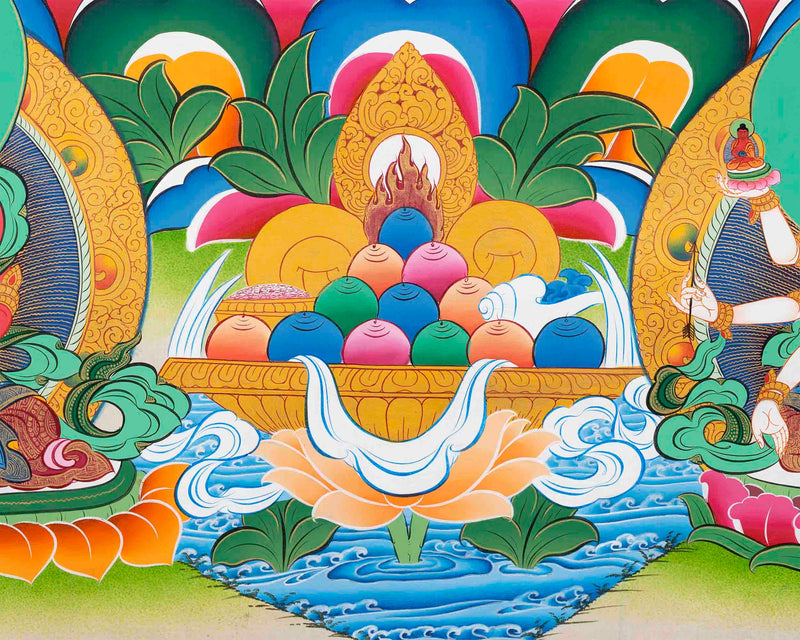 Beautifully Hand-Painted White Tara | Female Bodhisattva Thangka | Mother Goddess |