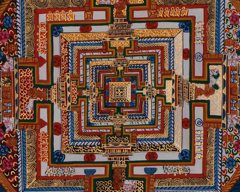 Original Hand-Painted Kalachakra Mandala | Tibetan Mandala Thangka Painting