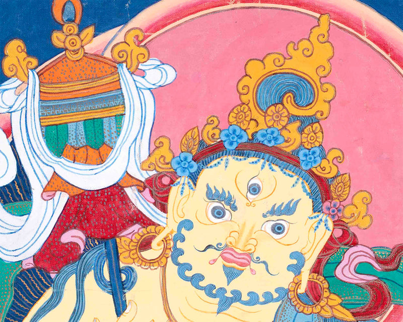 Original Hand-Painted Wealth Deity Namtose Thangka Art | Tibetan Buddhism Art |