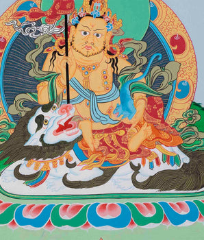 Namtose Thangka Painting | Buddhist Deity of Wealth | Tibetan Wall Hanging