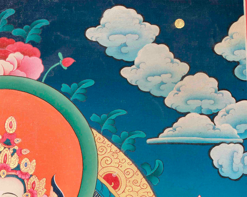 Vajrasattva Shakti Hand-Painted Thangka | A Union Of Wisdom and Compassion Yog