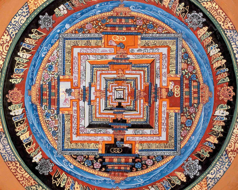 Original Hand-Painted Kalachakra Mandala |  Mandala Thangka Wall Hanging