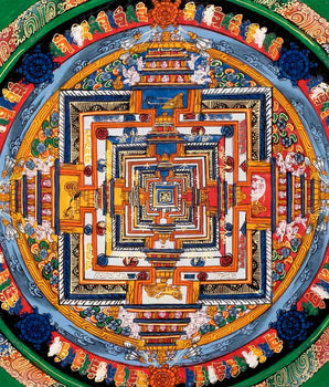 Kalachakra Mandala Thangka For Wall Hanging | Yoga Meditation Canvas Art