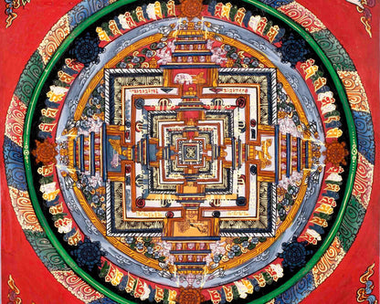 Kalachakra Mandala Thangka For Wall Hanging | Yoga Meditation Canvas Art