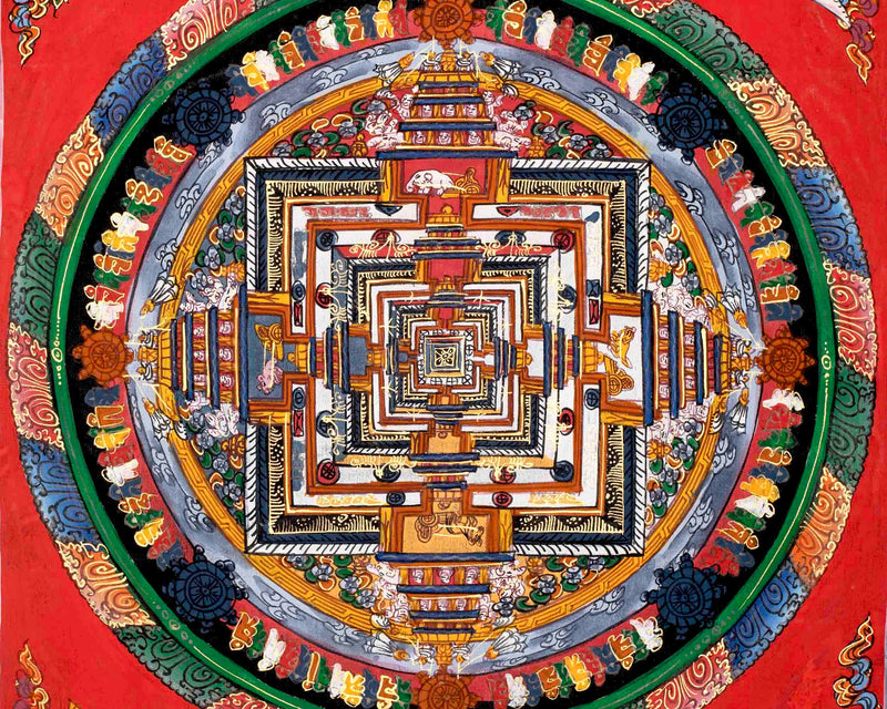 Kalachakra Mandala Thangka For Wall Hanging | Yoga Meditation Canvas Art