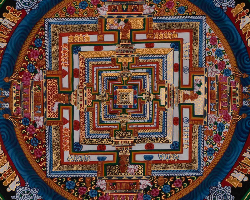 Original Hand-Painted Kalachakra Mandala | Tibetan Mandala Thangka Painting