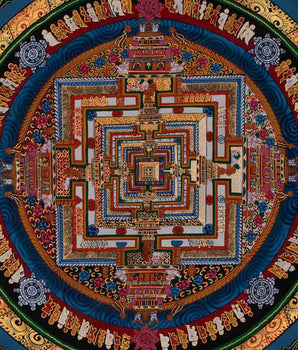 Original Hand-Painted Kalachakra Mandala | Tibetan Mandala Thangka Painting