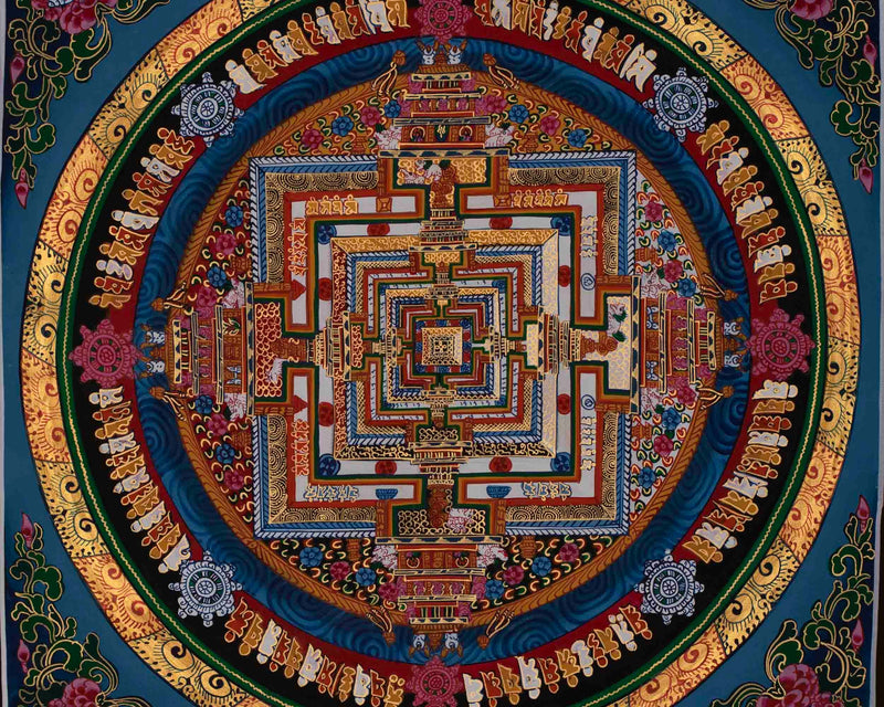 Original Hand-Painted Kalachakra Mandala | Tibetan Mandala Thangka Painting