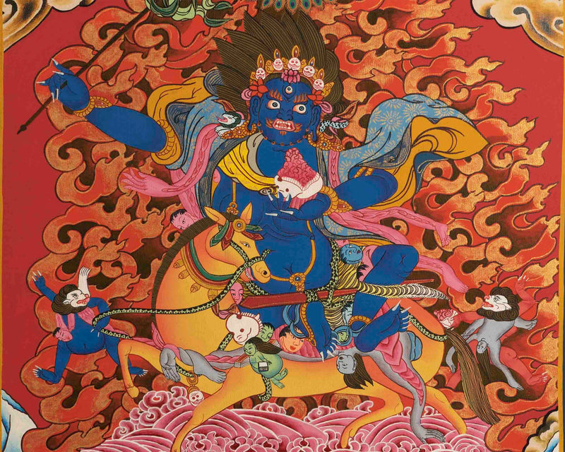 Original Hand-Painted Palden Lhamo Thangka | Feminist Deity Vajrayana Travel Thangka For Practitioner |