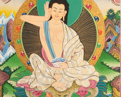 Milarepa Thangka Painting | Hand-Painted Tibetan Buddhist Master Thangka