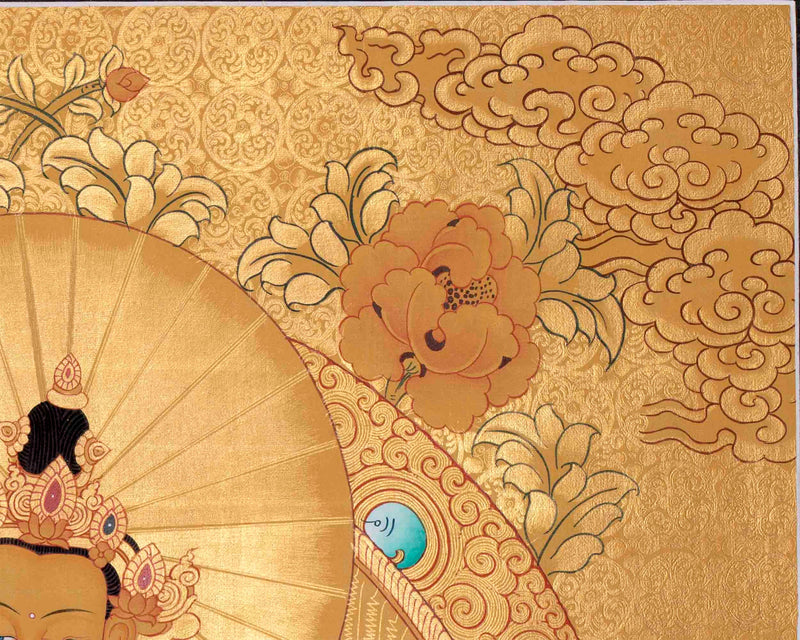 Original Full Gold Style Vajrasattva Thangka |  Hand-Painted Thanka