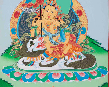 Namtose Thangka Painting | Buddhist Deity of Wealth | Tibetan Wall Hanging