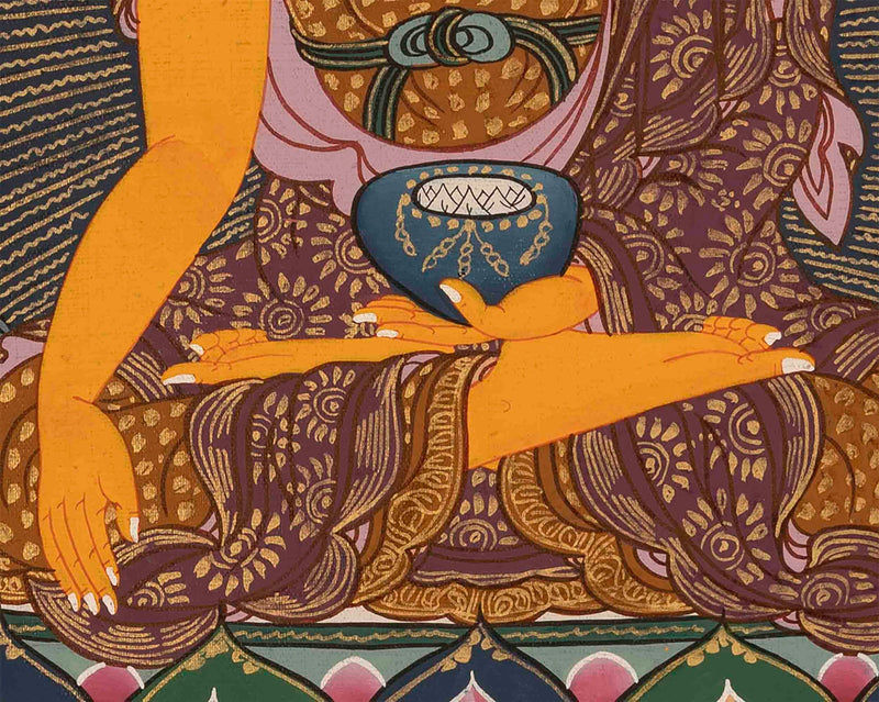 Traditional Hand-Painted Shakyamuni Buddha Thangka | Buddhist Religious Painting