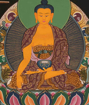 Traditional Hand-Painted Shakyamuni Buddha Thangka | Buddhist Religious Painting