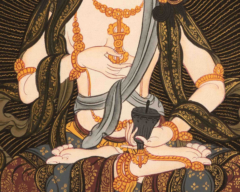 Hand-Painted Vajrasattva Thangka | Dorje Sempa | Traditional Thangka Painting
