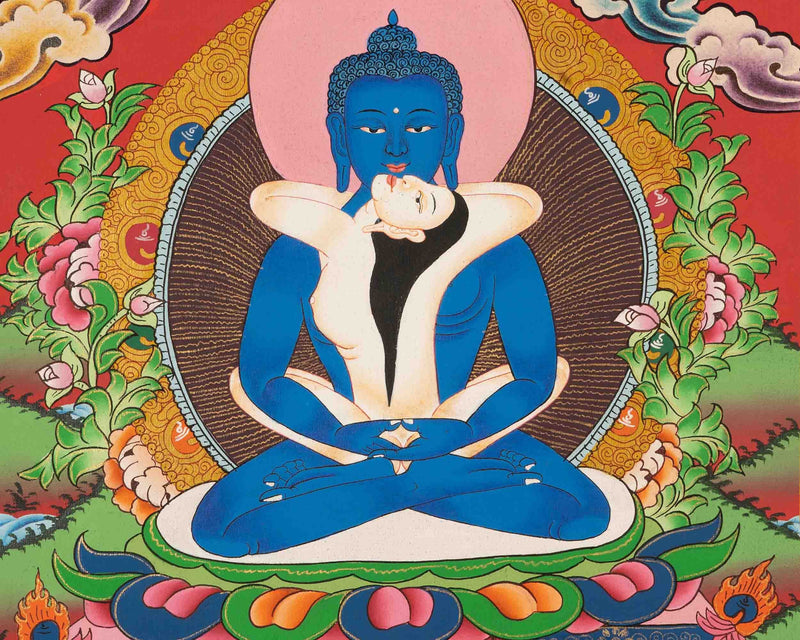 Samantabhadra Yab Yum Buddha Thangka | Painting for Meditation and Good Luck