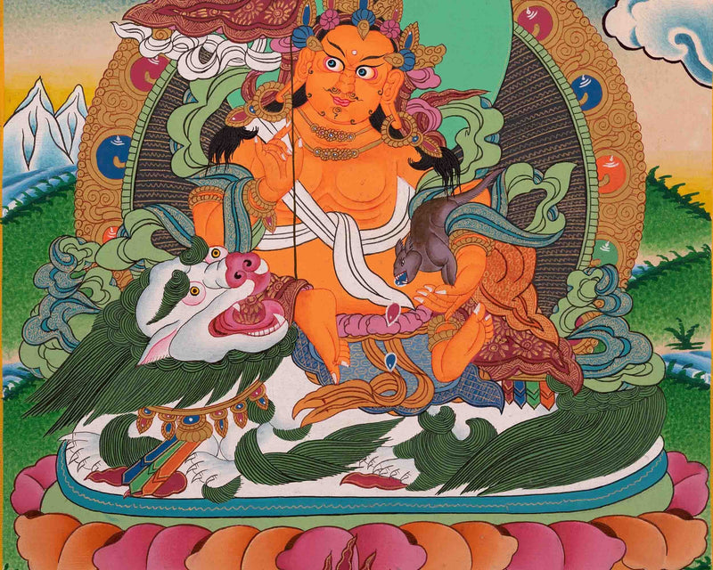 Original Hand-Painted Namtose Thangka Painting | Deity of Wealth