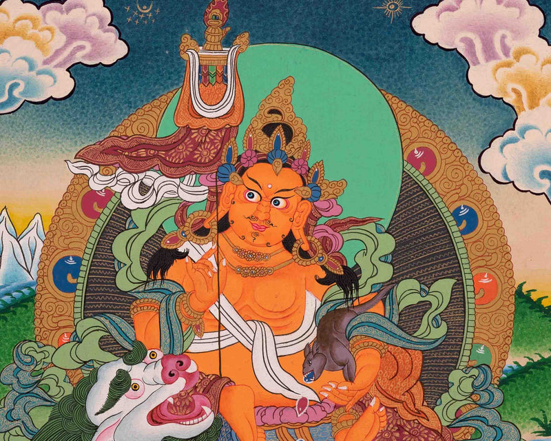 Original Hand-Painted Namtose Thangka Painting | Deity of Wealth