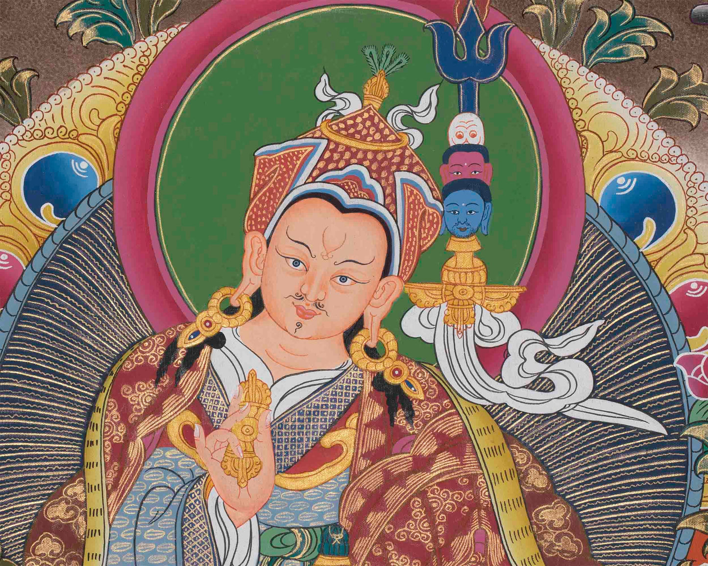 Beautifully Hand-Painted Guru Rinpoche Thangka | Guru Padmasambhava