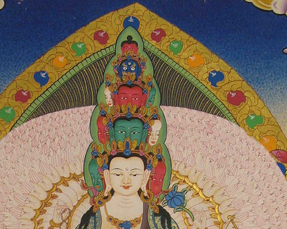 Avalokiteshvara Thangka Painting | Tibetan Buddism | Buddhist Arts | Religious Painting |