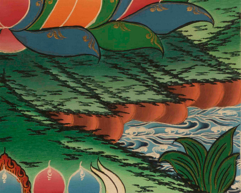 Original Hand-Painted Medicine Buddha | Bhaisajyaguru Thangka | Tibetan Bodhisattva Arts |