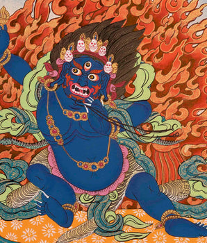 Original Hand-Painted Vajrapani Thangka | Fierce Protector |