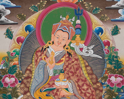 Beautifully Hand-Painted Guru Rinpoche Thangka | Guru Padmasambhava