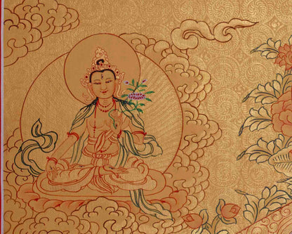 Gold Style Lokeshvara Thangka | 1000 Armed Chenresig Avalokiteshvara Painting