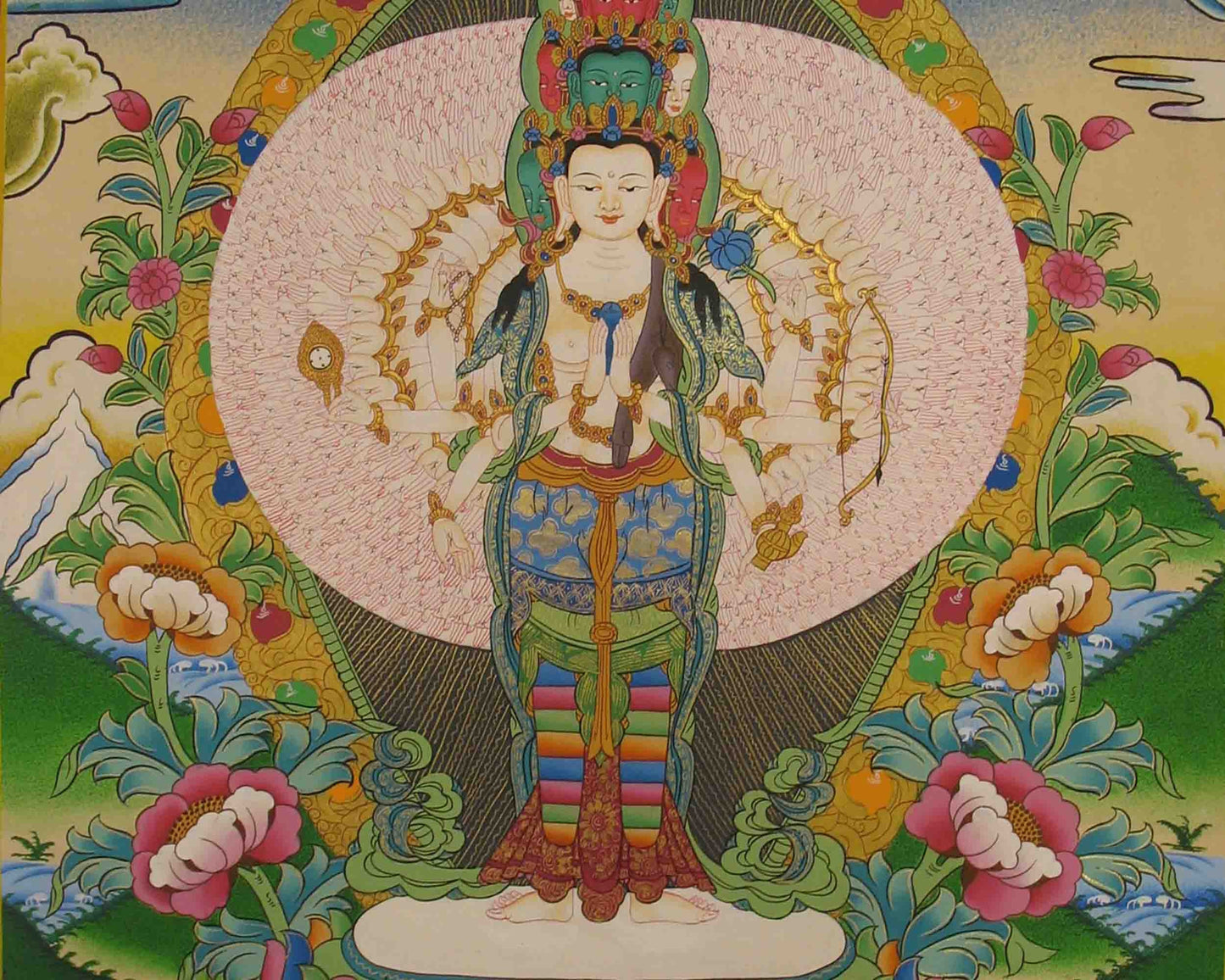 Avalokiteshvara Thangka Painting | Tibetan Buddism | Buddhist Arts | Religious Painting |