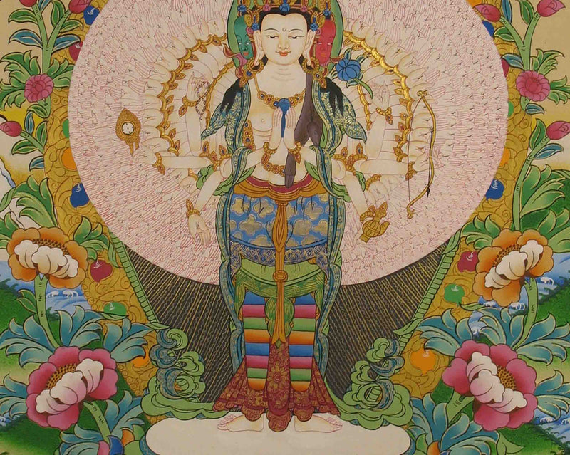 Avalokiteshvara Thangka Painting | Tibetan Buddism | Buddhist Arts | Religious Painting |