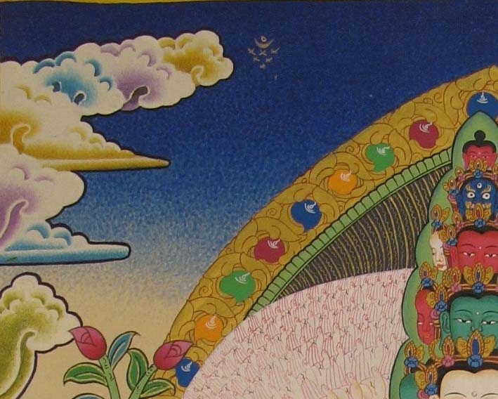 Avalokiteshvara Thangka Painting | Tibetan Buddism | Buddhist Arts | Religious Painting |