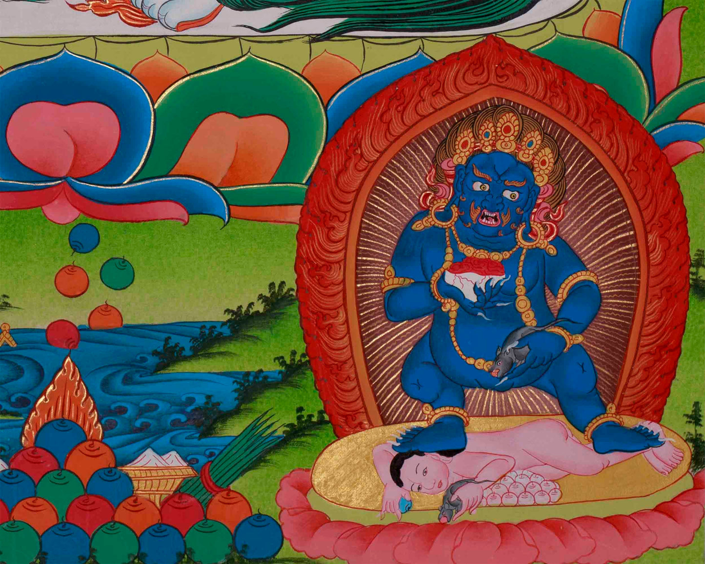 Original Hand-Painted White Tara and Namtose Thangka | Fine Quality Thangka Painting |