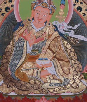 Original Hand-Painted Guru Rinpoche Thangka | Tibetan Wall Decoration