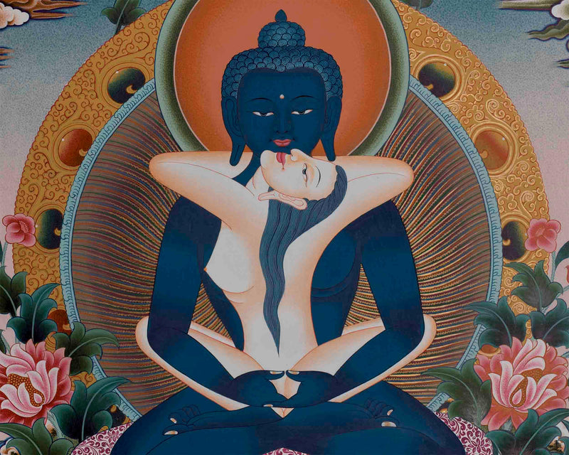 Hand-Painted Samantabhadra Thangka | Traditional Tibetan Art