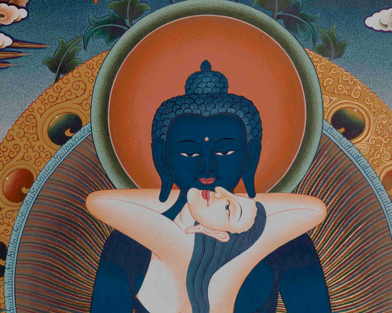 Hand-Painted Samantabhadra Thangka | Traditional Tibetan Art