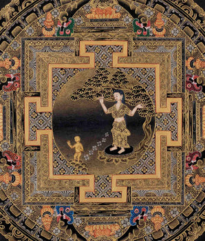 Original Hand-Painted Maya Devi Mandala | Birth of Siddhartha Gautama