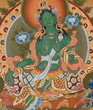 Original Hand-Painted Green Tara Painting | Tara Thangka