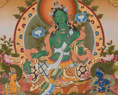 Original Hand-Painted Green Tara Painting | Tara Thangka